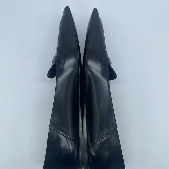 Prada Black pointed toe soft leather logo embossed foldable loafer flats 40.5 - Picture 4 of 8